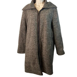 Up Country Super High Neck Collar Full Zip‎ Wool Blend Coat Womens Size Medium